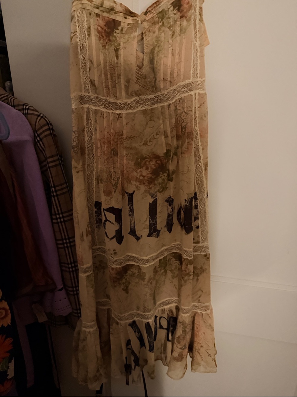 Vintage Galliano Beige Floral Lace Trim Chemise - Picture 7 of 9
